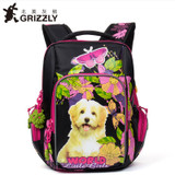 GRIZZLY 2017 NEW Russia Kids Backpack Cute Cartoon School Bags Orthopedic Waterproof Children Primary School for Girls Grade 1-4