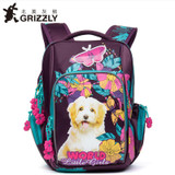 GRIZZLY 2017 NEW Russia Kids Backpack Cute Cartoon School Bags Orthopedic Waterproof Children Primary School for Girls Grade 1-4