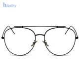 Gold Clear Aviator Glasses Women Round Oversize Clear Lens Glasses Frame EyeGlasses Frame Male Clear Glasses Transparent Eyewear