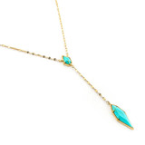 GOLD CHAIN NECKLACE WITH STONE DROP