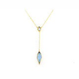 GOLD CHAIN NECKLACE WITH STONE DROP