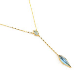 GOLD CHAIN NECKLACE WITH STONE DROP