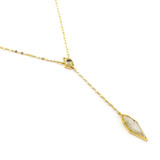 GOLD CHAIN NECKLACE WITH STONE DROP