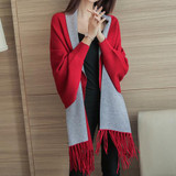 Gogoyouth Tassel Long Cardigan Female 2017 Autumn Tricot Sweater Women Jacket Knitted Cape Poncho Women Winter Top Jumper Kimono