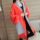 Gogoyouth Tassel Long Cardigan Female 2017 Autumn Tricot Sweater Women Jacket Knitted Cape Poncho Women Winter Top Jumper Kimono