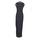 Gogoyouth Maxi Women Summer Dress 2018 Casual Tunic Beach Sundress For Women Black Bodycon Striped Long Party Dress Robe Femme