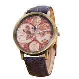 Gofuly 2017 Fashion Vintage World Map Watches Women Wristwatch Cowboy Clock Women Ladies Watch Map reloj mujer relogio feminino