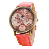 Gofuly 2017 Fashion Vintage World Map Watches Women Wristwatch Cowboy Clock Women Ladies Watch Map reloj mujer relogio feminino