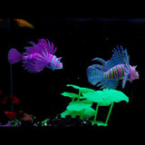 Glow In Dark Artificial Aquarium Pet Lionfish Ornament Fish Tank Jellyfish Decor