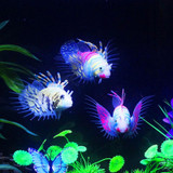 Glow In Dark Artificial Aquarium Pet Lionfish Ornament Fish Tank Jellyfish Decor