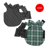 GLORIOUS KEK Small to Large Dog Clothes Winter Warm Reversible Dog Jacket Plaid Dog Coat Windproof Pet Dog Clothes Elastic Belly
