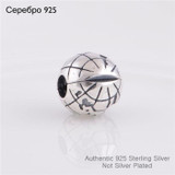 Globe Clip Fits for European Bracelets Gobal Map Clip Stop Bead Sterling Silver Jewelry Original Women DIY Jewelry Findings