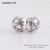 Globe Clip Fits for European Bracelets Gobal Map Clip Stop Bead Sterling Silver Jewelry Original Women DIY Jewelry Findings