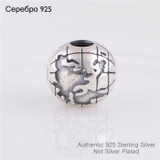 Globe Clip Fits for European Bracelets Gobal Map Clip Stop Bead Sterling Silver Jewelry Original Women DIY Jewelry Findings