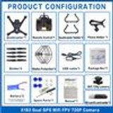Global Drone X183 GPS Drone with Camera HD RC Helicopter Remote Control FPV Quadcopter with Follow Me Function