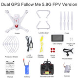 Global Drone X183 RC Quadcopter Drone GPS Follow M Professional FPV Remote Control Dron GPS Drone With Camera HD VS X8PRO X8