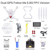 Global Drone X183 Dual GPS Drone Follow me dron 5.8G FPV RC Quadcopter with 1080P HD Camera Quadrocopter Drone with Camera