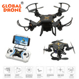 Global Drone Mini Foldable Drone 2.4G 4CH 6-Axis Gyro Portable RC Helicopter Wifi FPV Micro Quadcopter RTF with HD Camera