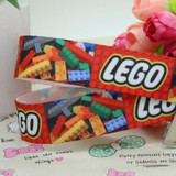 7/8'' Free shipping block printed grosgrain ribbon hairbow headwear party decoration diy wholesale OEM 22mm D282