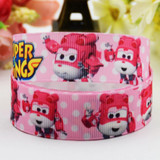 7/8'' (22mm) Superwings Cartoon Character printed Grosgrain Ribbon party decoration satin ribbons OEM 10 Yards