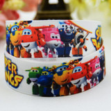 7/8'' (22mm) Superwings Cartoon Character printed Grosgrain Ribbon party decoration satin ribbons OEM 10 Yards