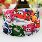 7/8'' (22mm) Superwings Cartoon Character printed Grosgrain Ribbon party decoration satin ribbons OEM 10 Yards