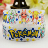 7/8'' (22mm) Pokemon Cartoon Character printed Grosgrain Ribbon party decoration satin ribbons OEM 10 Yards