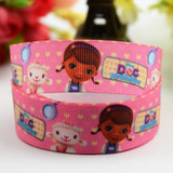 7/8'' (22mm) Doc McStuffins Cartoon Character printed Grosgrain Ribbon satin ribbons Party decoration OEM X-00374 10 Yards