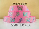 7/8"(22mm) Cartoon owl butterfly high quality printed polyester ribbon 5 yards,DIY handmade materials,wedding gift wrap,5Yc1648