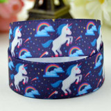 7/8" Kawaii unicorn Ribbon For Diy Hairbow headwear printed grosgrain ribbon gift decoration ribbons