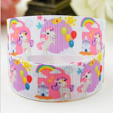 7/8" Kawaii unicorn Ribbon For Diy Hairbow headwear printed grosgrain ribbon gift decoration ribbons