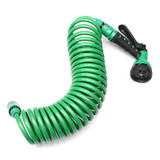 7.5mm Coiled Wash Down Hose with Nozzle 25FT Flexible Portable Expandable Garden Water Hose With Nozzle