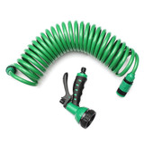 7.5mm Coiled Wash Down Hose with Nozzle 25FT Flexible Portable Expandable Garden Water Hose With Nozzle