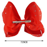7'' Large Candy Color Hair Clip With Chic Rhinestone Hair Bow For Popular Girl Dance Party Hair Accessories