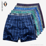 7 Pcs / Lot Men Underwear Boxers Shorts Cueca Cotton Underpants Striped Sleep Bottoms Plaid Loose Comfortable Home Week Panties