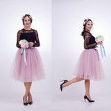 7 Layers High Waist Women Tulle Skirt American Apparel Tutu Skirts Womens Lolita Petticoat 2017 Summer Faldas Saia Jupe