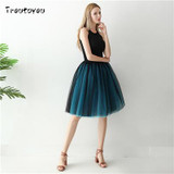 7 Layers 60cm Long Women Skirt Princess Tutu Tulle Skirts Fashion Ball Gown Lolita Skirt Summer Saias Femininas faldas Jupe