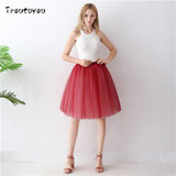 7 Layers 60cm Long Women Skirt Princess Tutu Tulle Skirts Fashion Ball Gown Lolita Skirt Summer Saias Femininas faldas Jupe