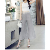 7 Colors Plus Size Casual Chiffon Wide Leg Pants 2016 Spring Summer High Waist Thin Pantalones Mujer Pants Women Trousers New