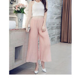 7 Colors Plus Size Casual Chiffon Wide Leg Pants 2016 Spring Summer High Waist Thin Pantalones Mujer Pants Women Trousers New
