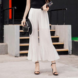7 Colors Plus Size Casual Chiffon Wide Leg Pants 2016 Spring Summer High Waist Thin Pantalones Mujer Pants Women Trousers New