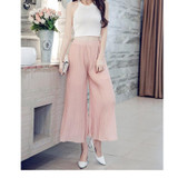 7 Colors Plus Size Casual Chiffon Wide Leg Pants 2016 Spring Summer High Waist Thin Pantalones Mujer Pants Women Trousers New