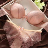 6475 Sexy Cozy Women Lace Cotton Bra Set  Embroidery Underwear Push Up Bra and Briefs
