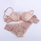 6475 Sexy Cozy Women Lace Cotton Bra Set  Embroidery Underwear Push Up Bra and Briefs