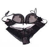 6475 Sexy Cozy Women Lace Cotton Bra Set  Embroidery Underwear Push Up Bra and Briefs