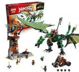 618Pcs 2016 New Ninjagoes The Green NRG Dragon Model Building Kits figures Blocks Bricks Toys Compatible with Legoe Ninjagoes