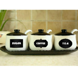 60pcs/set Bottle Sticker Kitchen Storage Bottles Jars Sticker Lable Blackboard Chalkboard for Home Wedding Party Oval Shape