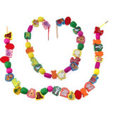 60pcs/Lot Educational Toys Cartoon Animal Wooden Toys Kids Stringing Threading Beads Toy Baby Toys