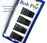 60pcs Girl Headwear Black Clips Bobby Pins Invisible Wavy Grips Salon Barrettes Hairpins Hair Accessories For Women Hairclip