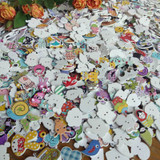 60pcs 2 Holes Assorted Random Mix white background Round and Animals Pattern Cartoons Wood Sewing Buttons Scrapbooking zmk-0001